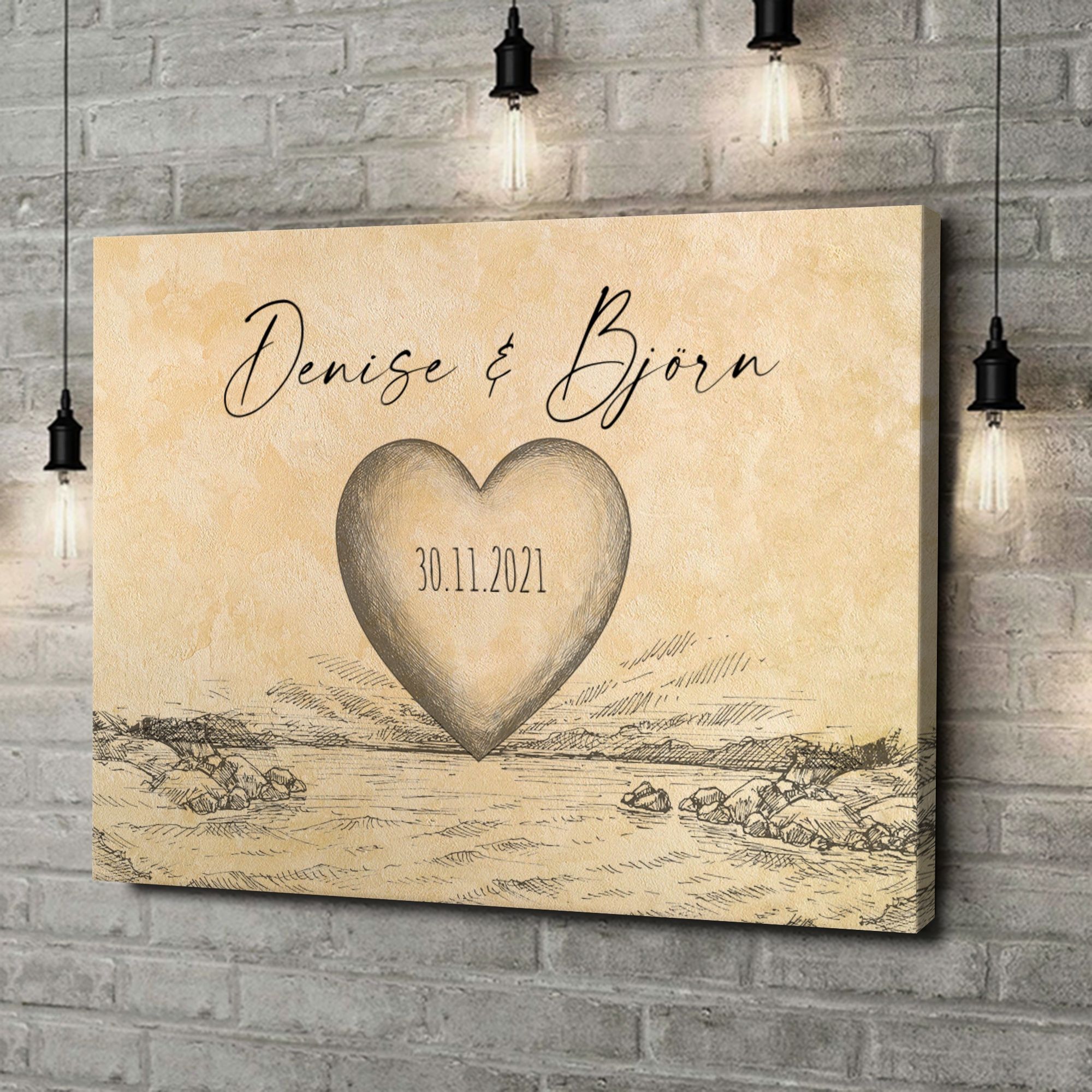 Liebesleinwand als Geschenk Himmelsherz