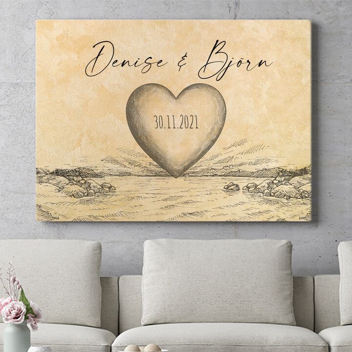 Personalisiertes Wandbild Himmelsherz