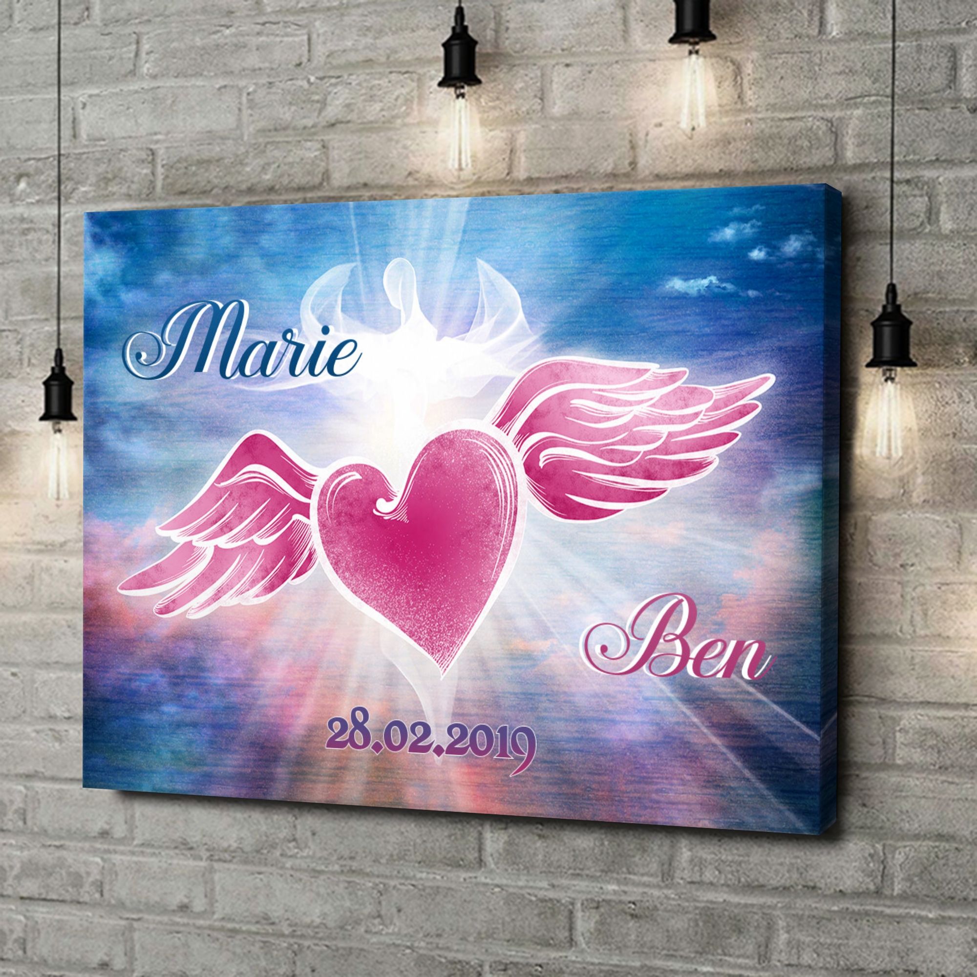 Liebesleinwand als Geschenk Engelsherz