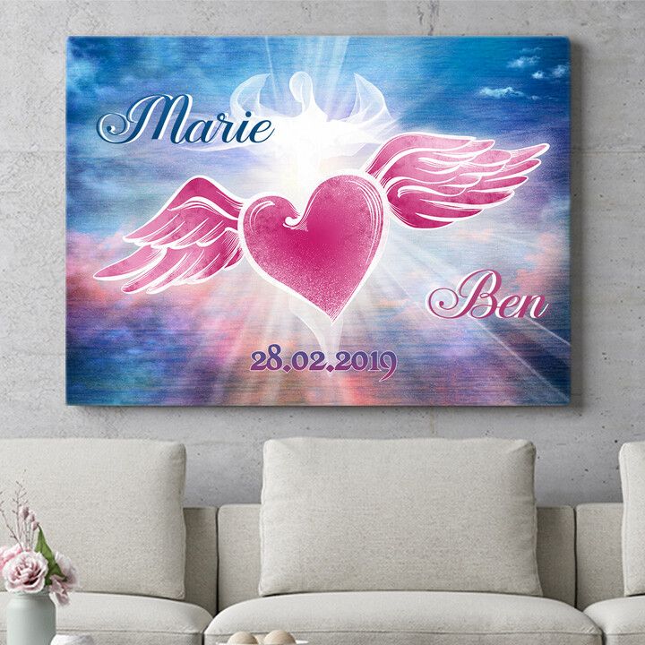 Personalisiertes Wandbild Engelsherz