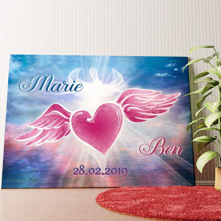 Engelsherz Wandbild personalisiert
