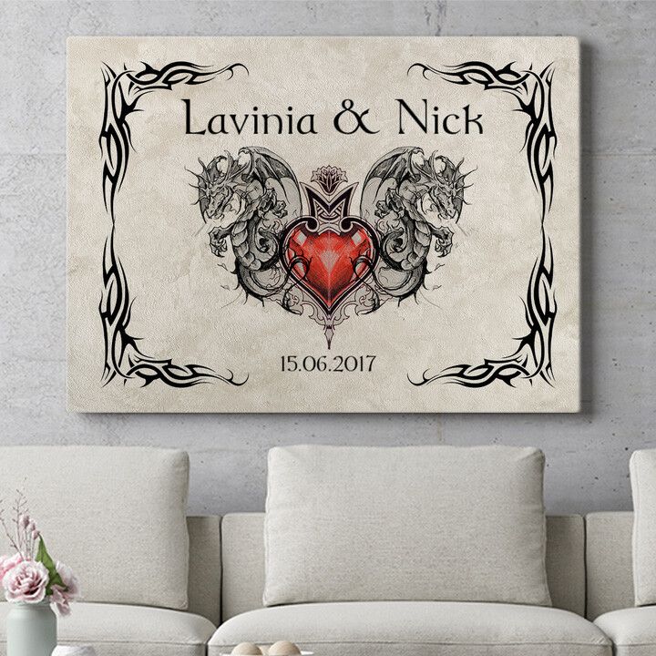 Personalisiertes Wandbild Drachenherz