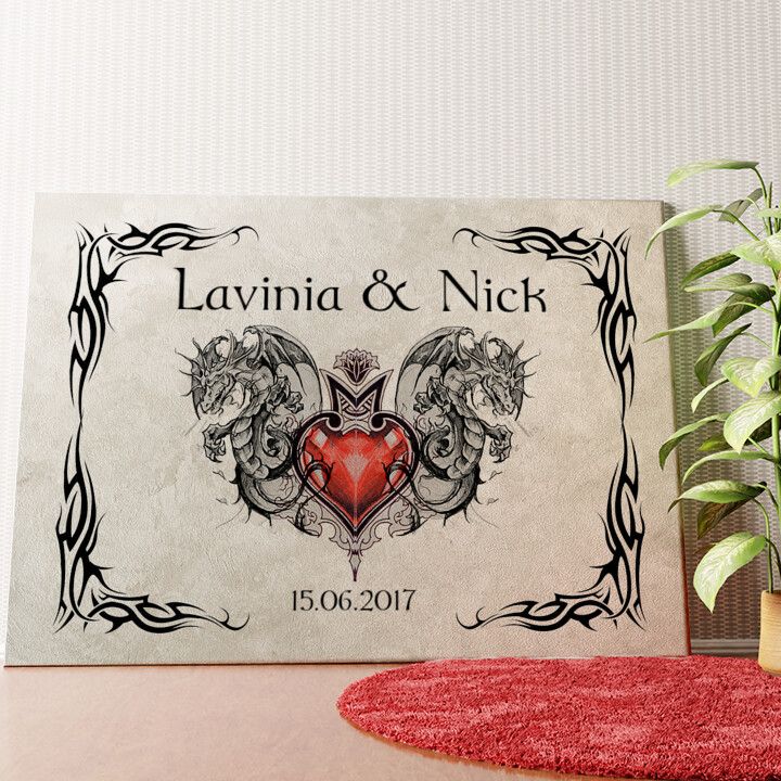 Drachenherz Wandbild personalisiert