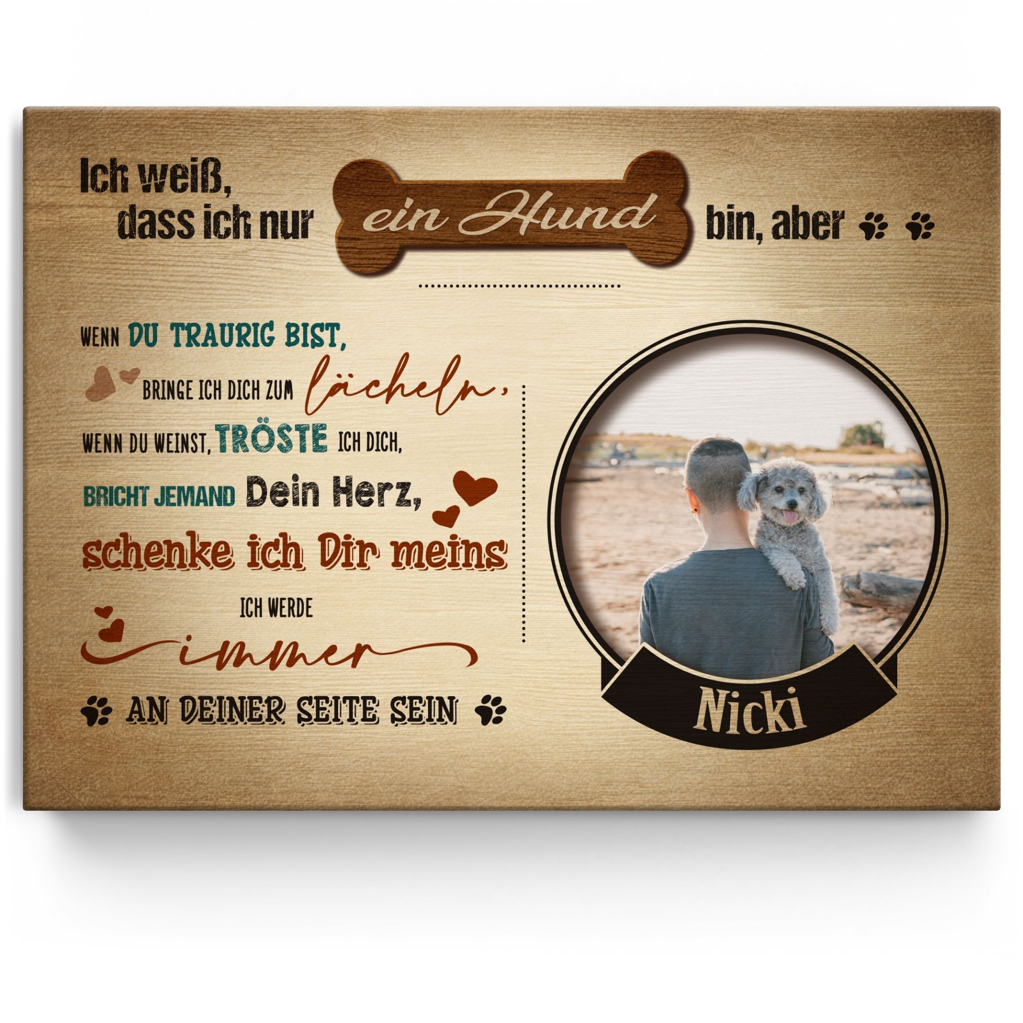 Personalisiertes Leinwandbild Ich schenk Dir mein Herz