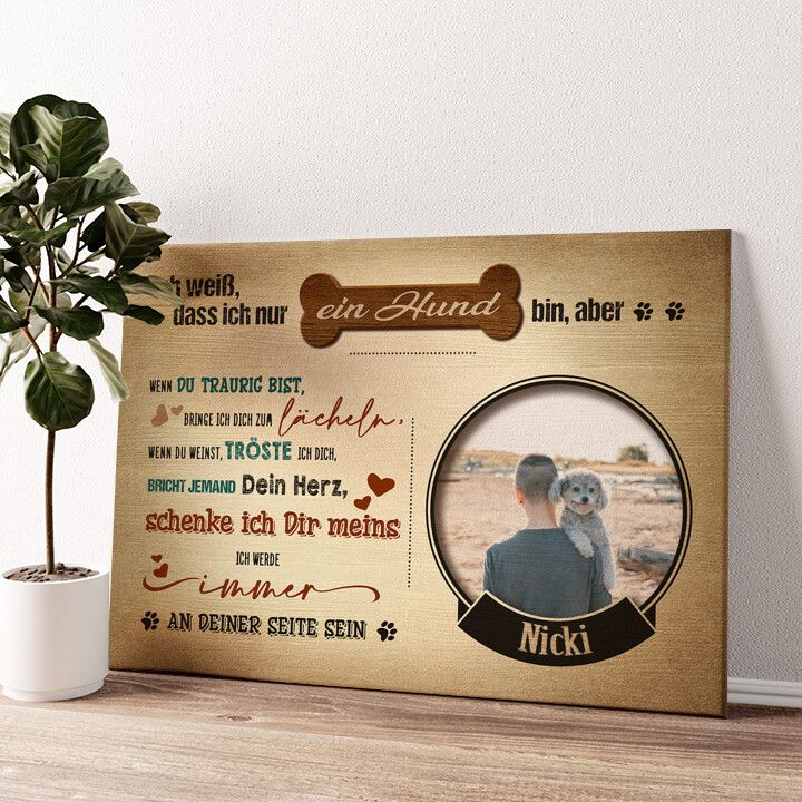Leinwandbild personalisiert Ich schenk Dir mein Herz