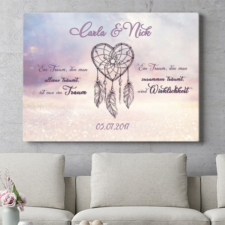 Personalisiertes Wandbild Traumhafte Liebe