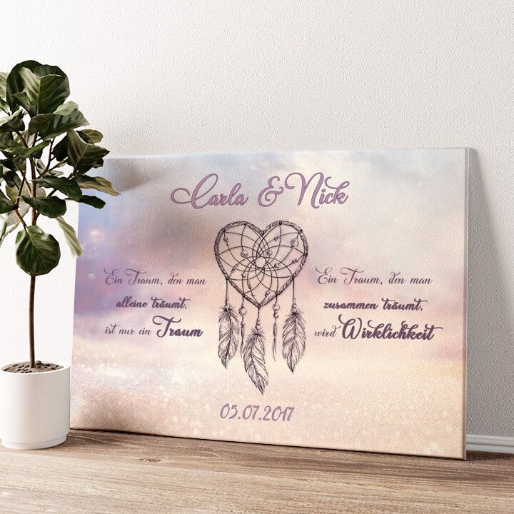 Leinwandbild personalisiert Traumhafte Liebe