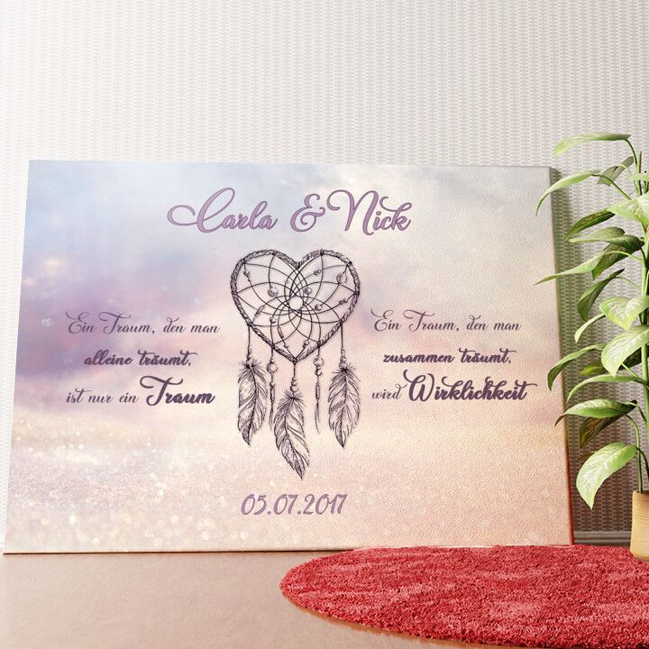Traumhafte Liebe Wandbild personalisiert