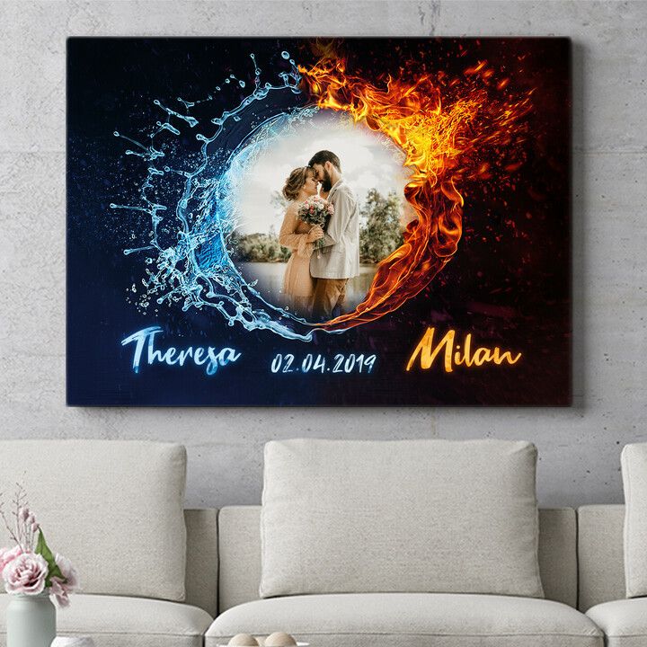 Personalisiertes Wandbild Brennende Liebe
