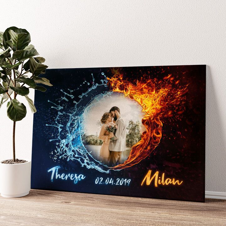 Leinwandbild personalisiert Brennende Liebe