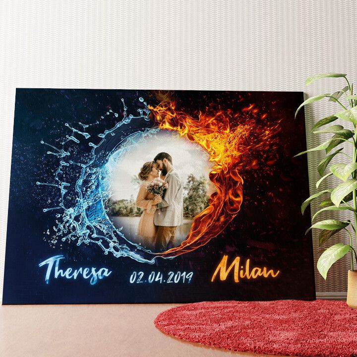 Brennende Liebe Wandbild personalisiert