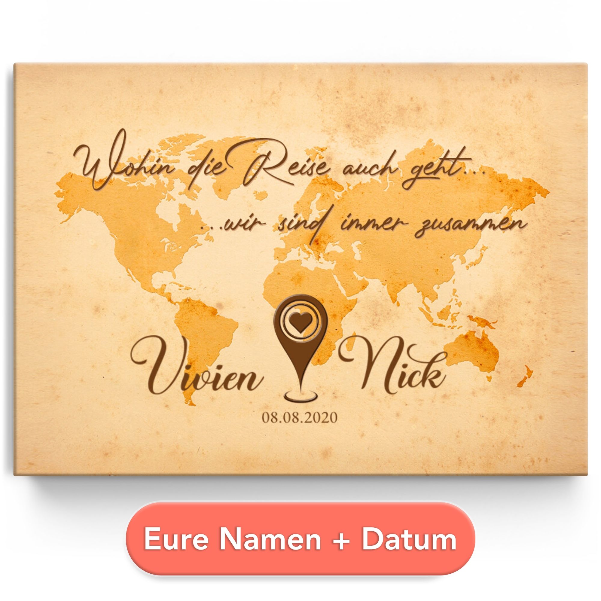 Personalisiertes Leinwandbild Reise des Lebens