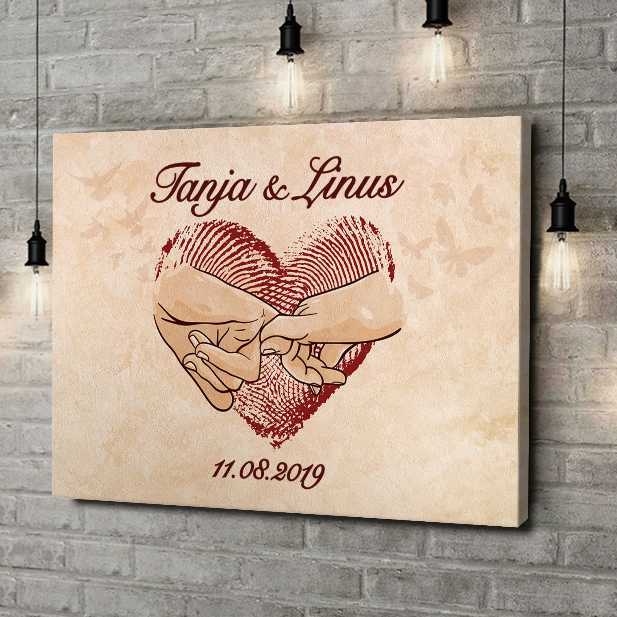 Liebesleinwand als Geschenk Vereinte Herzen