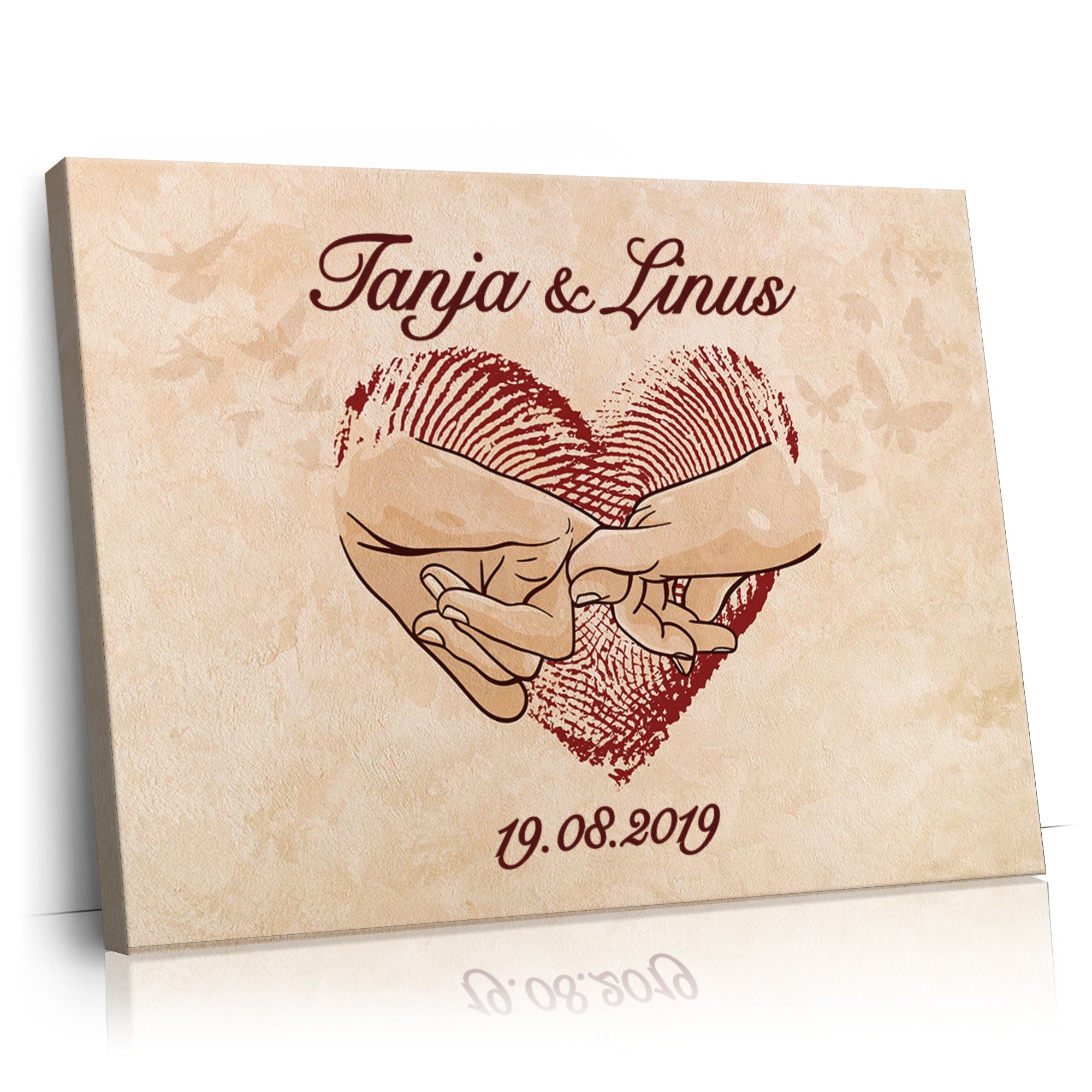 Personalisierbares Geschenk Vereinte Herzen