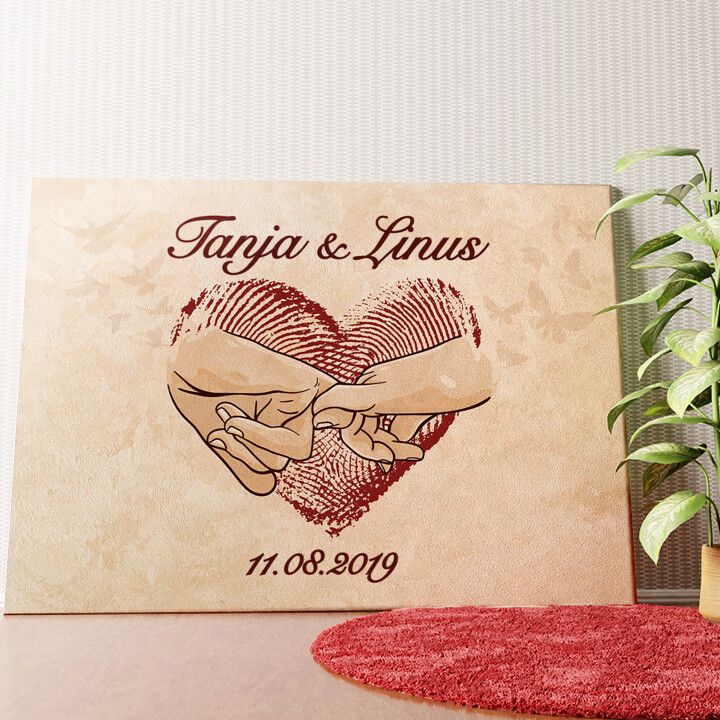 Vereinte Herzen Wandbild personalisiert