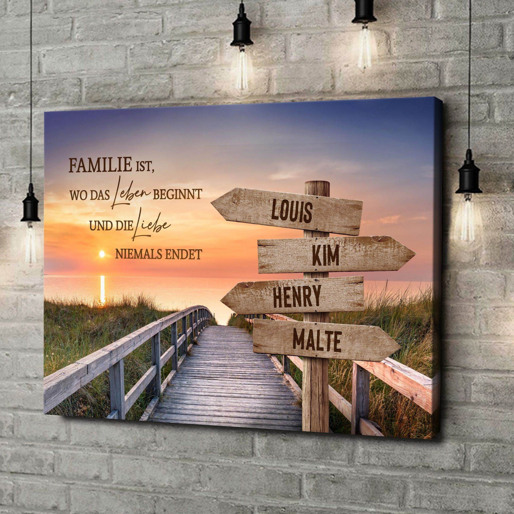 Liebesleinwand als Geschenk Wegweiser zur Strandfreude