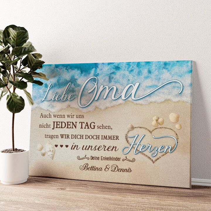 Leinwandbild personalisiert Omas Spuren