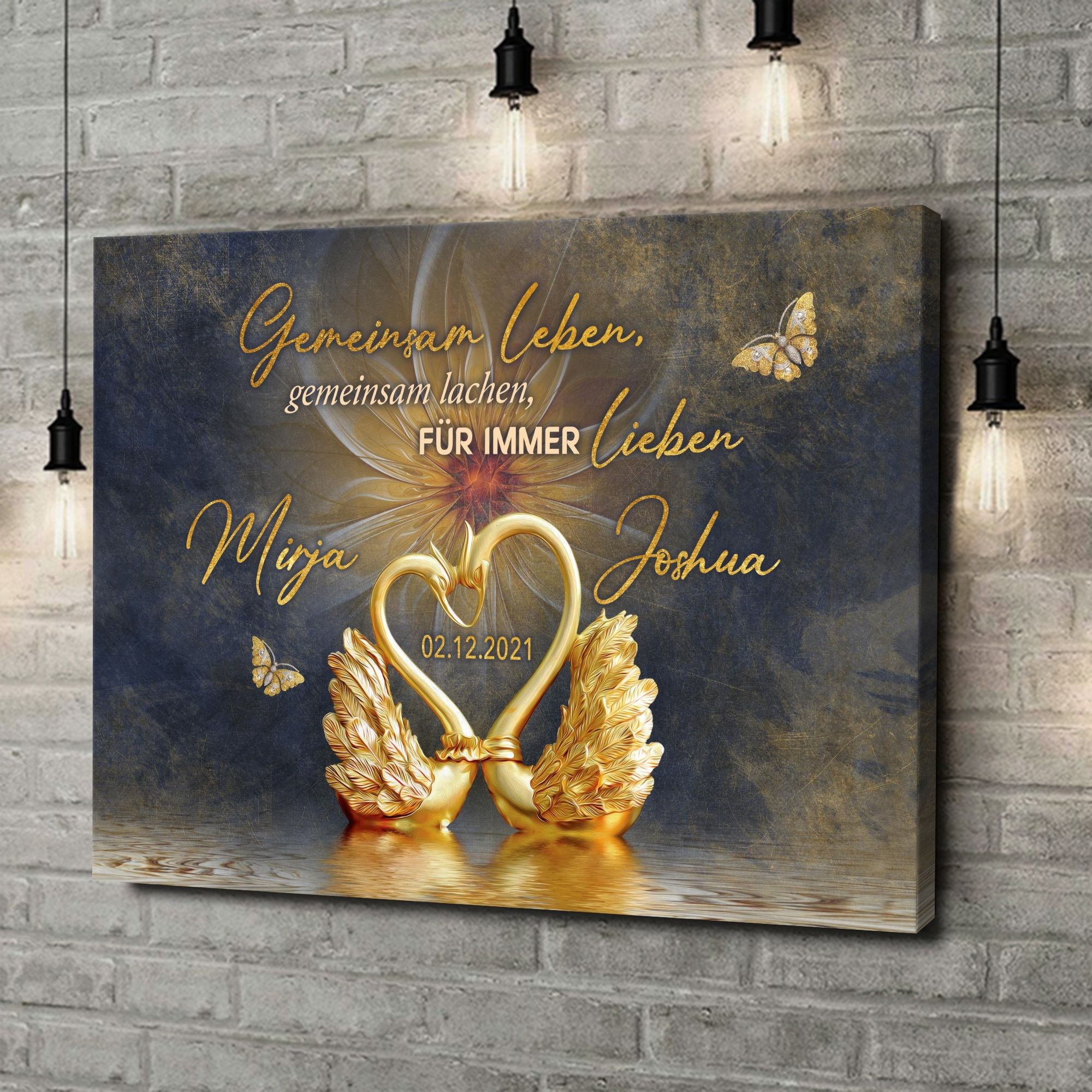 Liebesleinwand als Geschenk Gemeinsam leben, für immer lieben