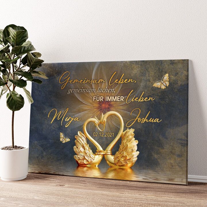 Leinwandbild personalisiert Gemeinsam leben, für immer lieben