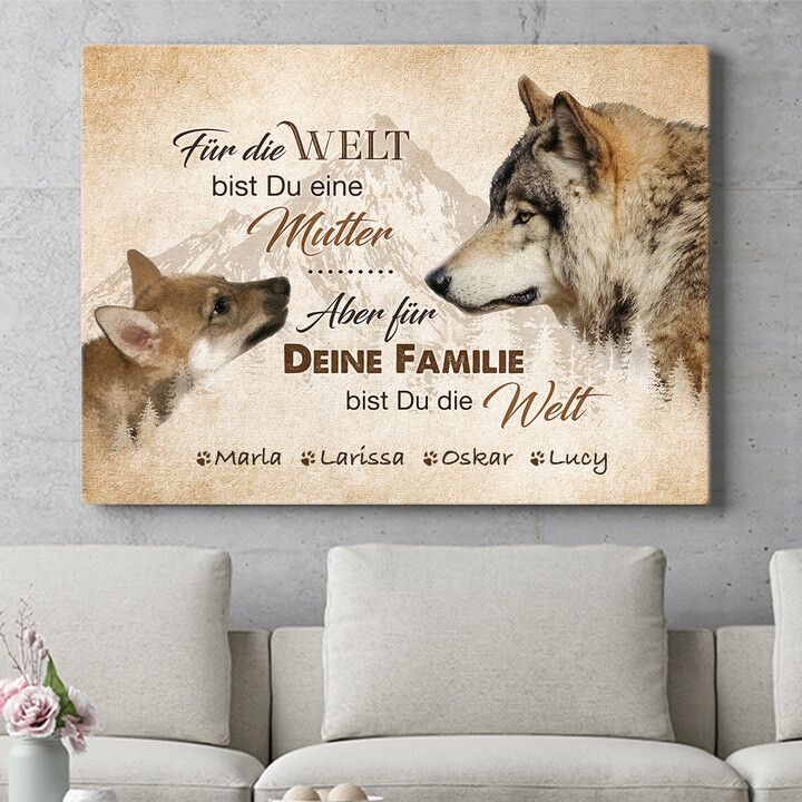 Personalisiertes Wandbild Wolfsmutter