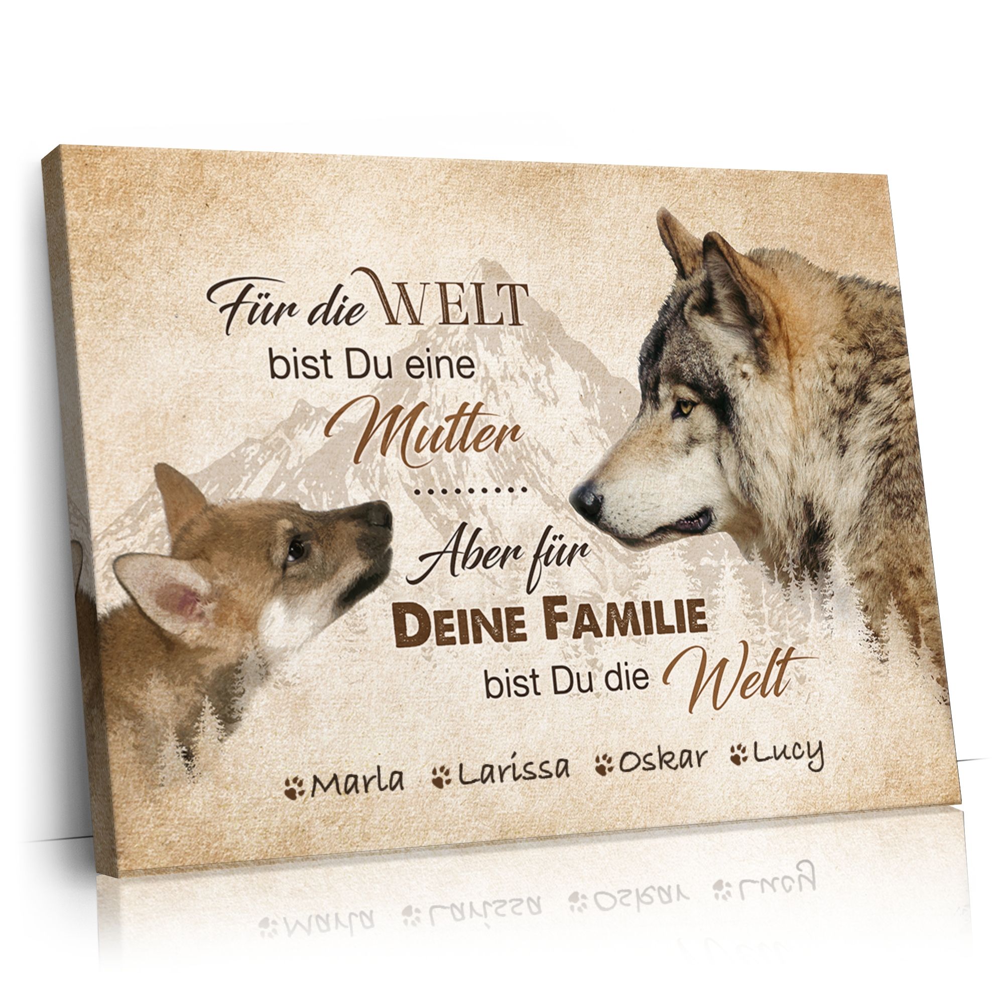 Personalisierbares Geschenk Wolfsmutter