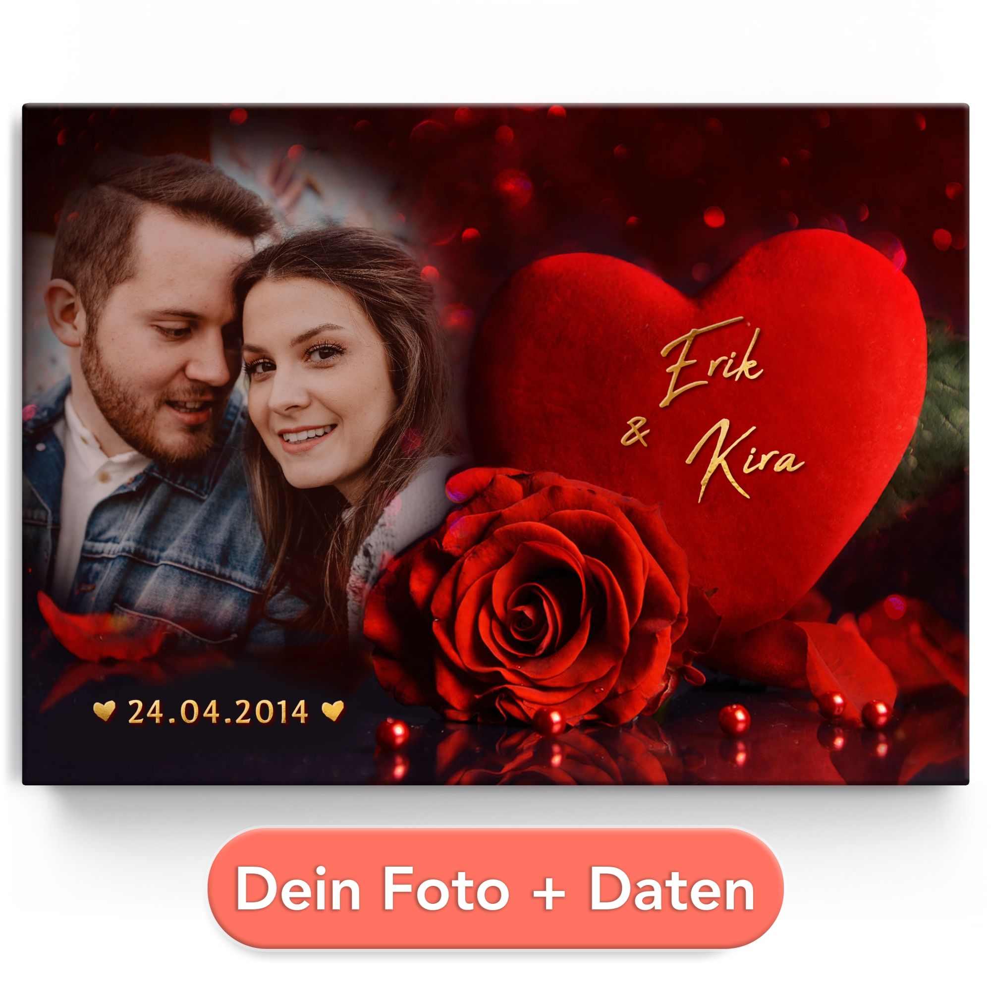 Personalisiertes Leinwandbild Alles für die Liebe