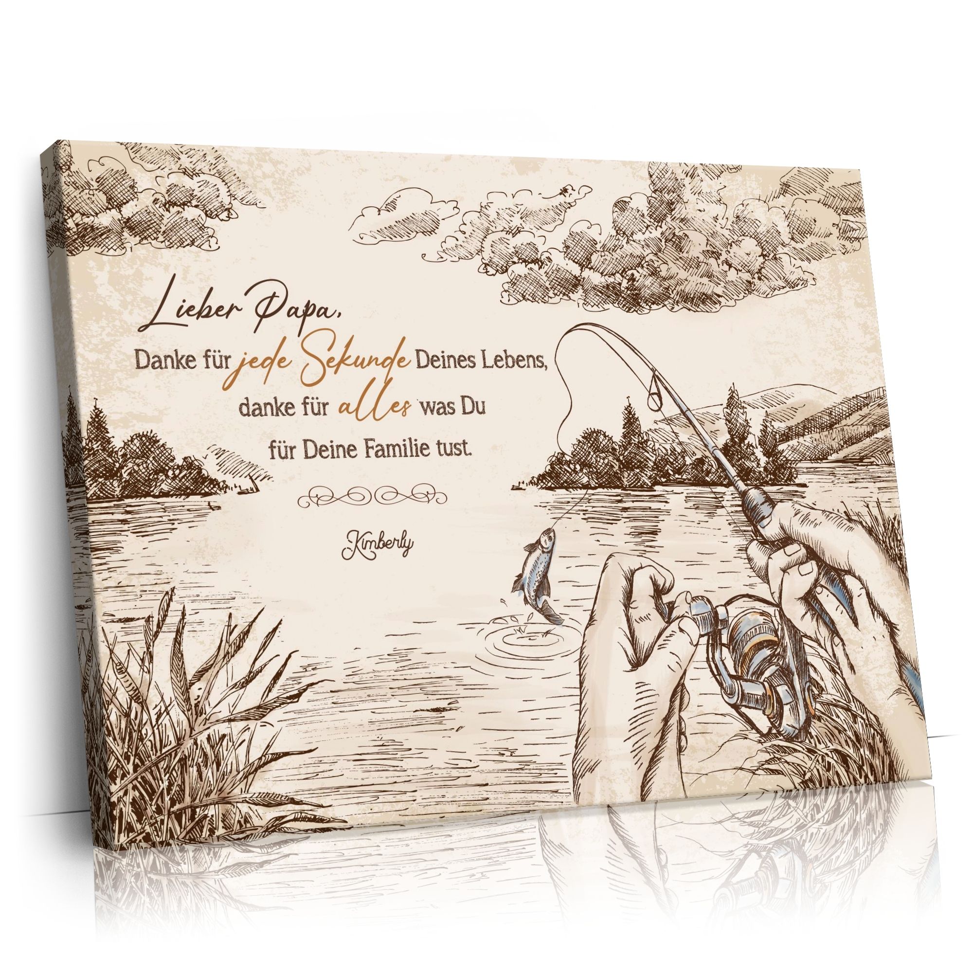 Personalisierbares Geschenk Angeln mit Papa