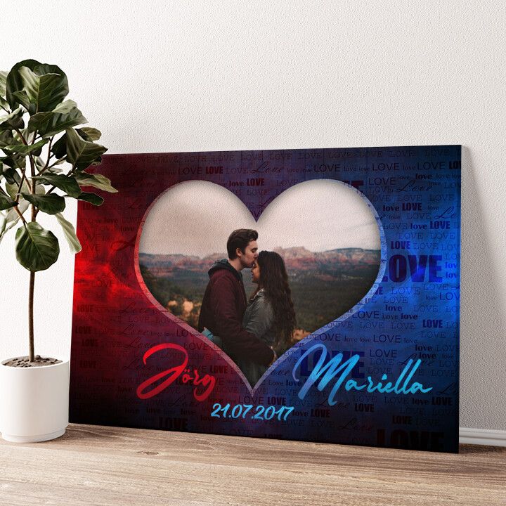 Leinwandbild personalisiert Feuer & Wasser