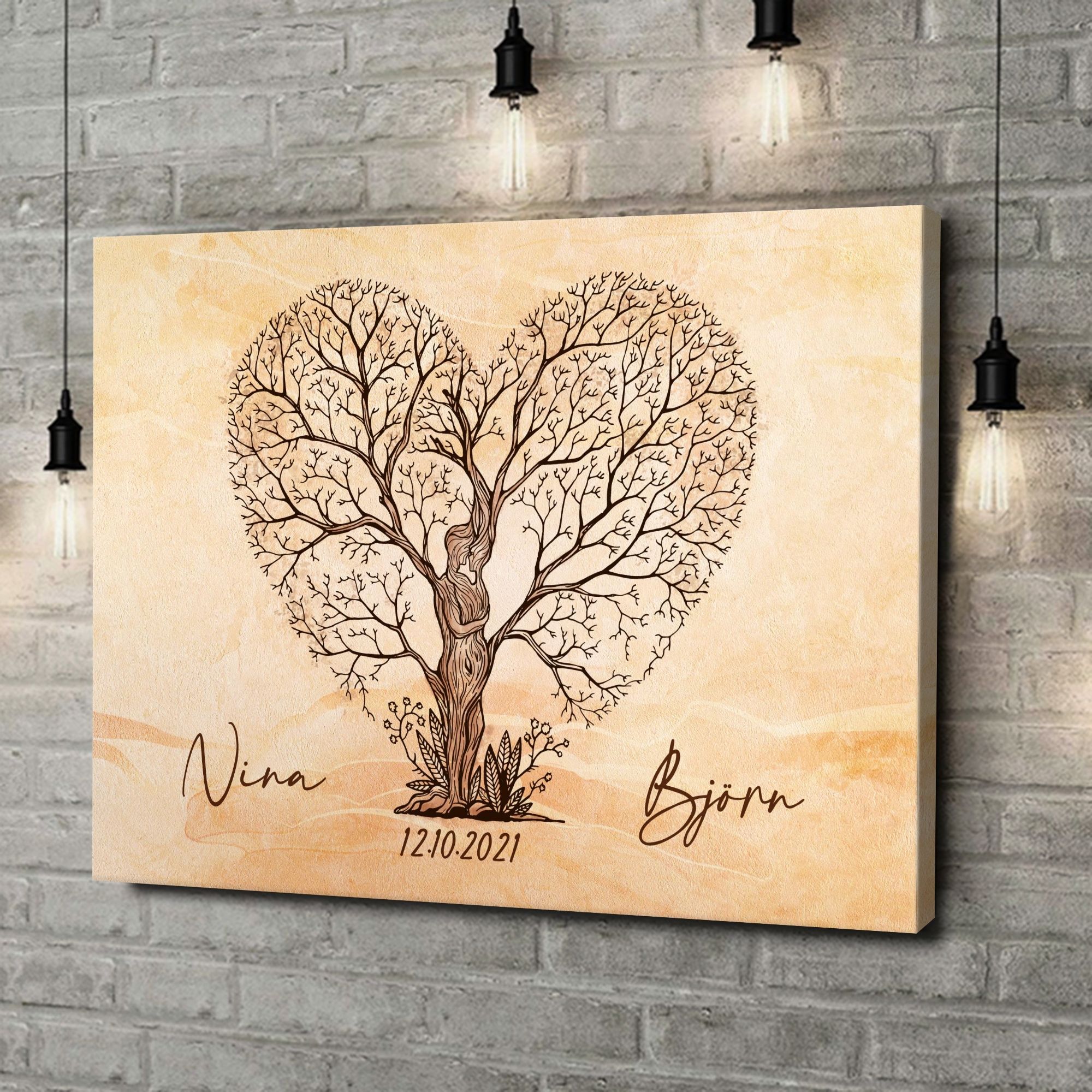 Liebesleinwand als Geschenk Liebesbaum