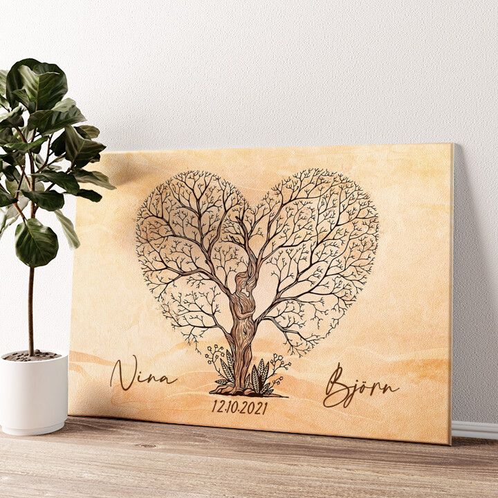 Leinwandbild personalisiert Liebesbaum