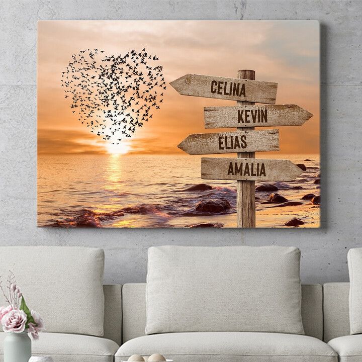 Personalisiertes Wandbild Herz am Meerweg