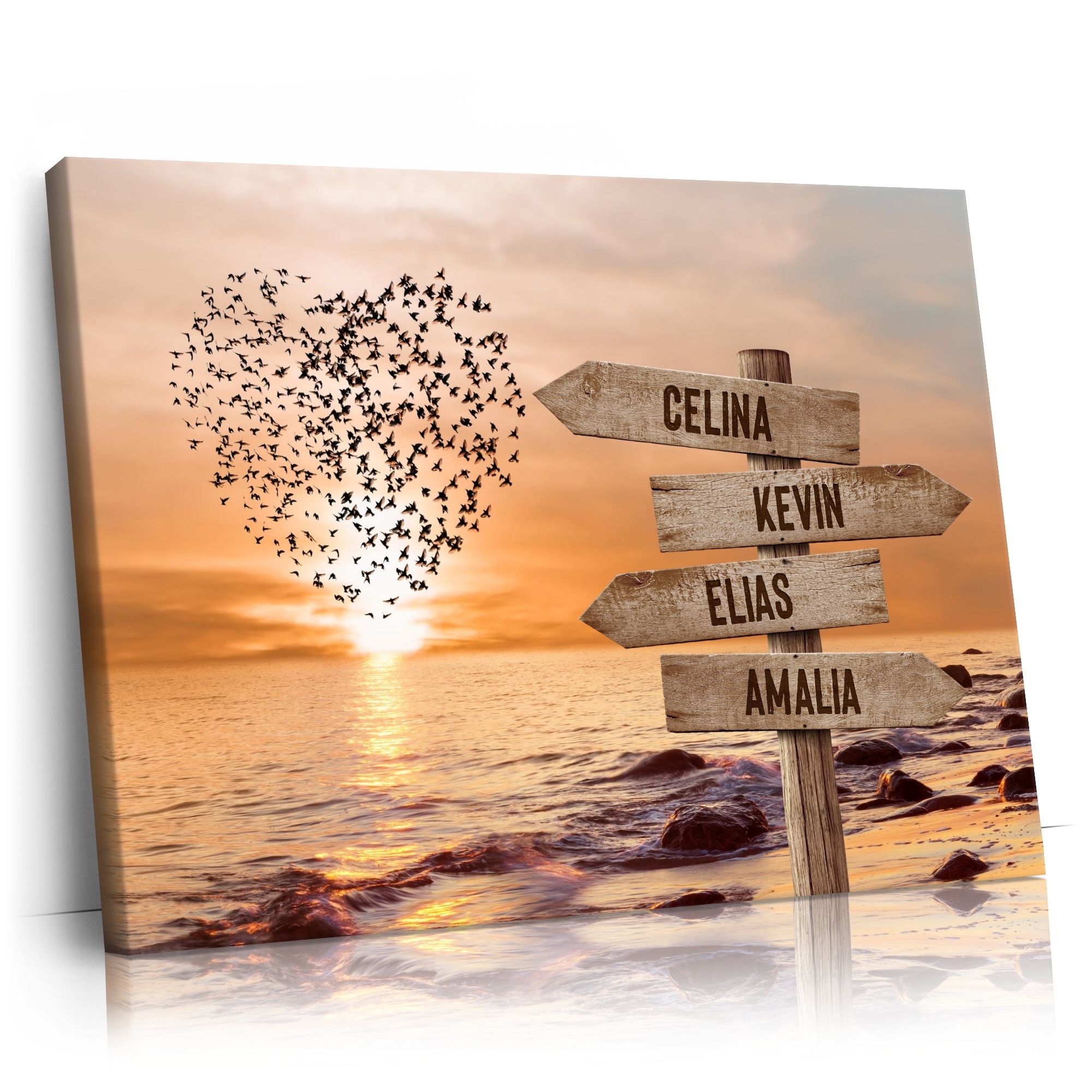 Personalisierbares Geschenk Herz am Meerweg