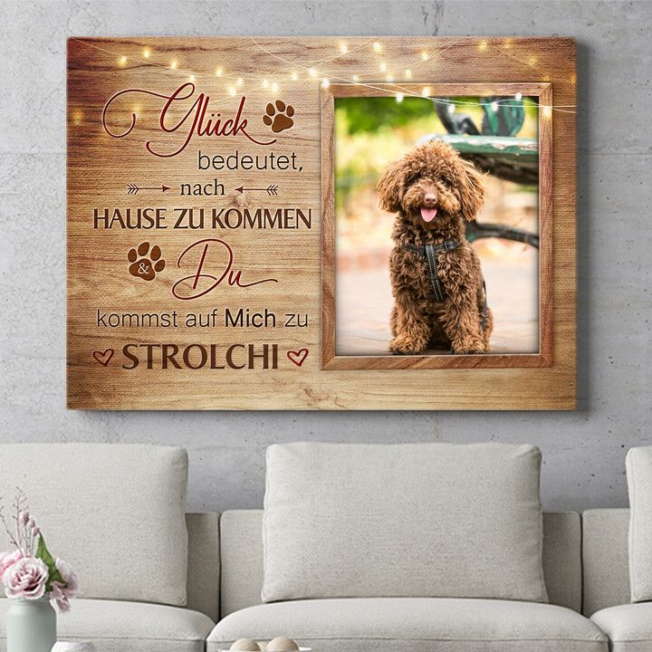 Personalisiertes Wandbild Glück auf vier Beinen