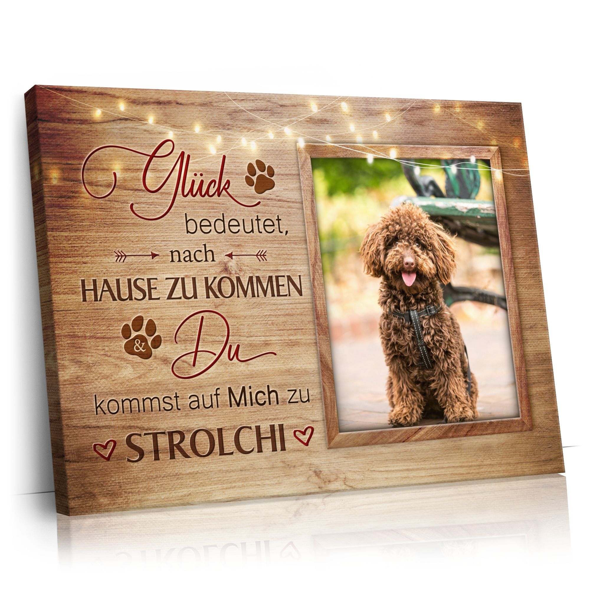 Personalisierbares Geschenk Glück auf vier Beinen