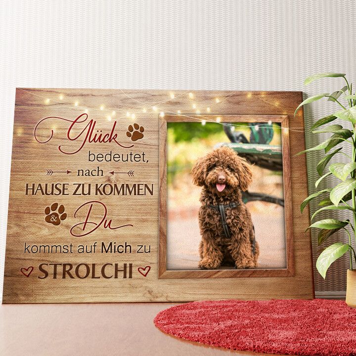 Glück auf vier Beinen Wandbild personalisiert