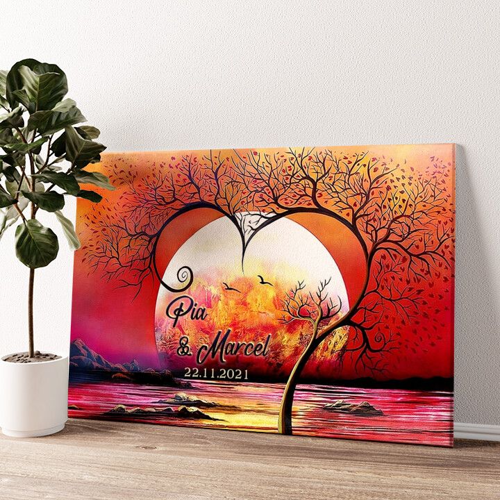 Leinwandbild personalisiert Romantische Abendsonne