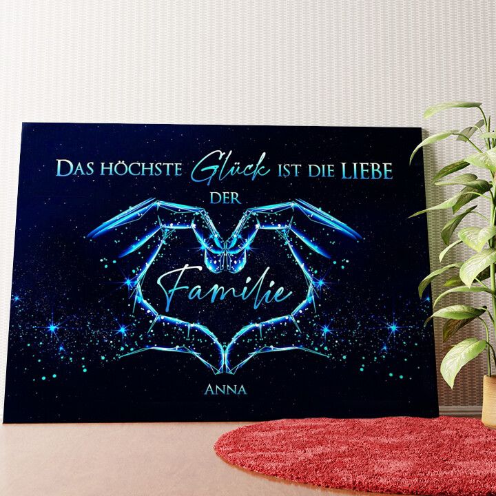 Familienglück Wandbild personalisiert