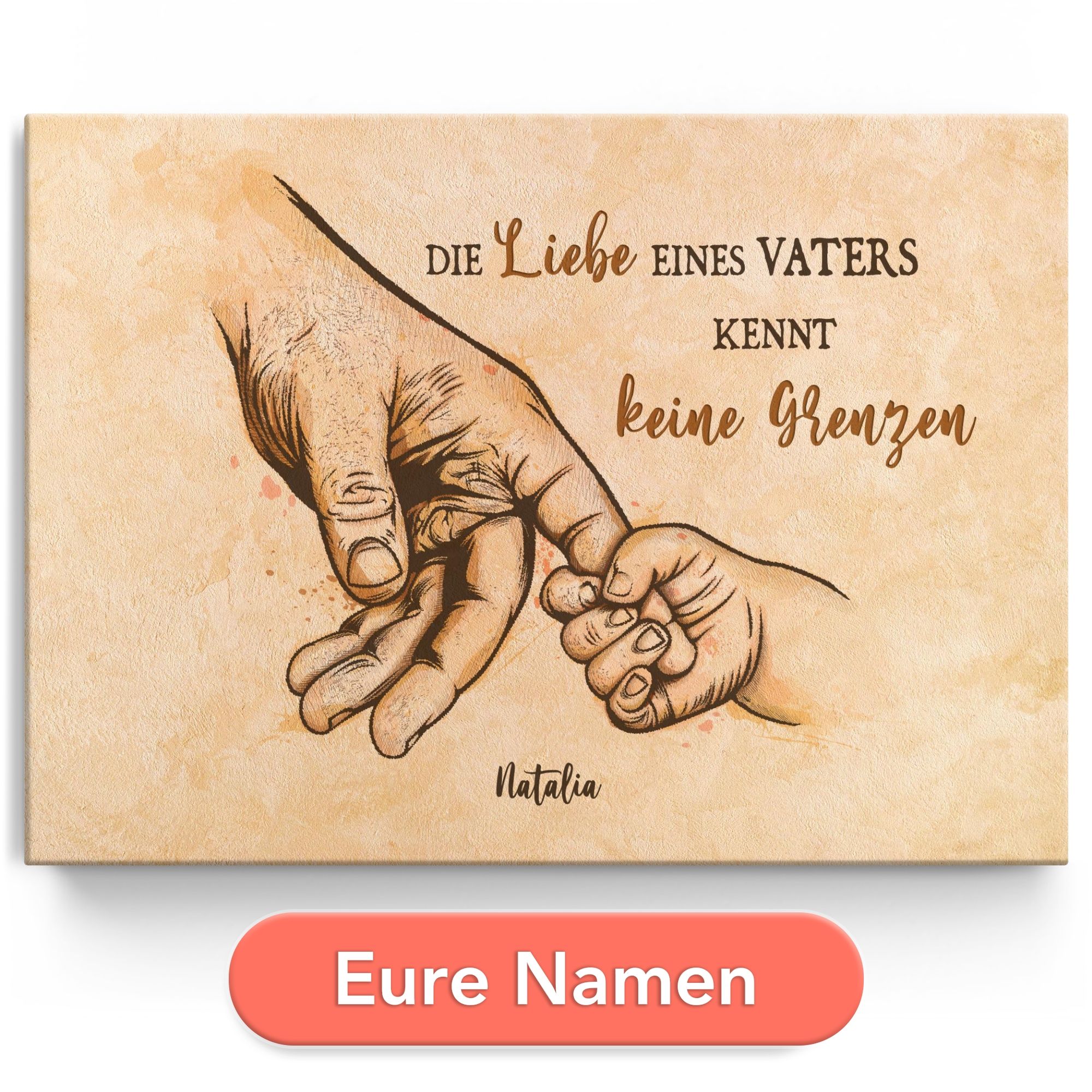Personalisiertes Leinwandbild Liebe des Vaters