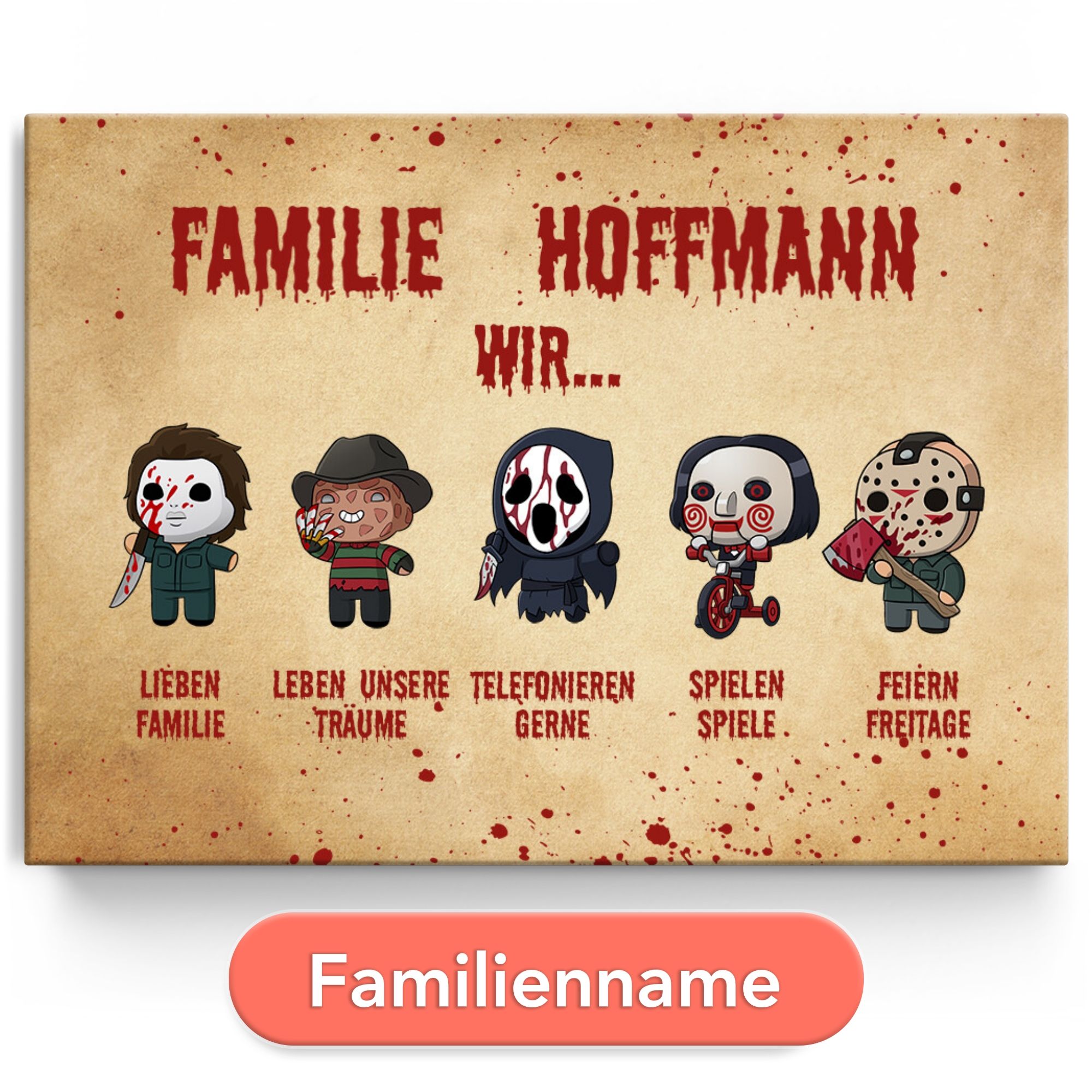 Personalisiertes Leinwandbild Familiensinn