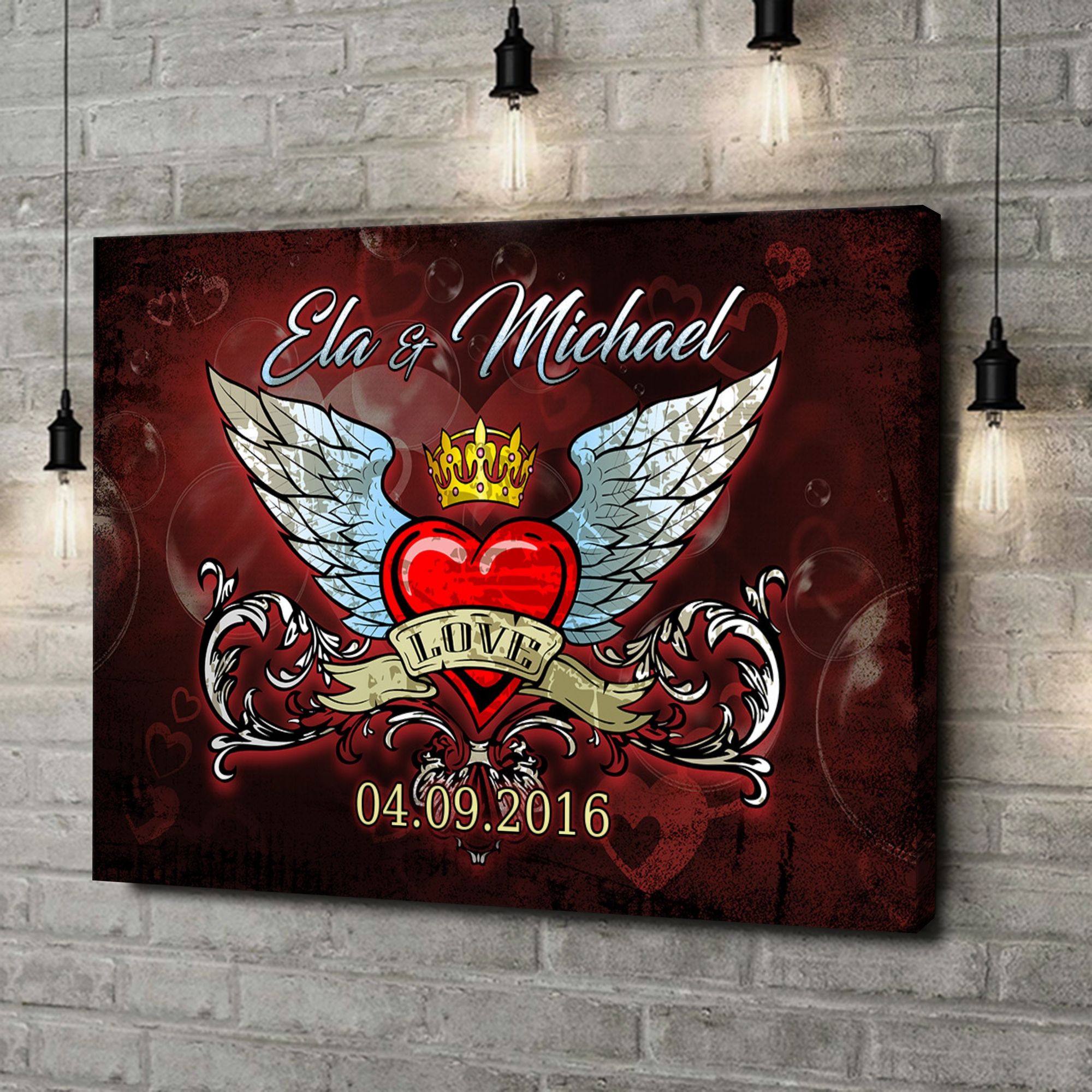 Liebesleinwand als Geschenk Beflügelnde Liebe