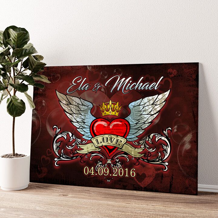 Leinwandbild personalisiert Beflügelnde Liebe