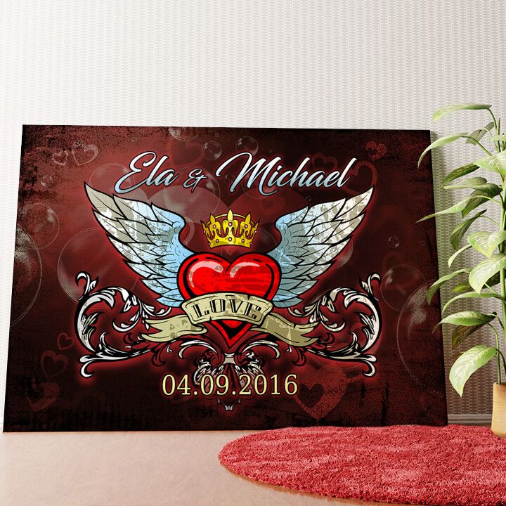 Beflügelnde Liebe Wandbild personalisiert