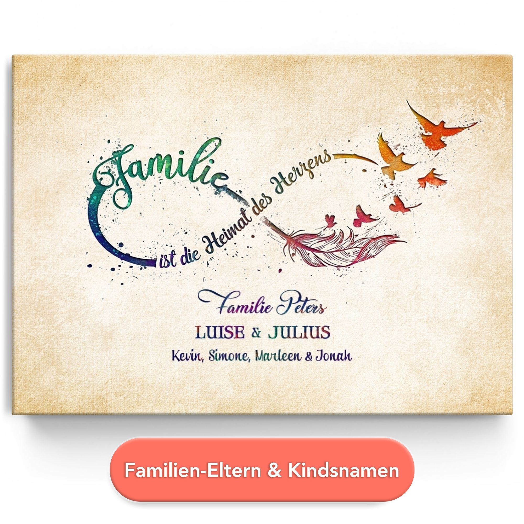 Personalisiertes Leinwandbild Heimat des Herzens