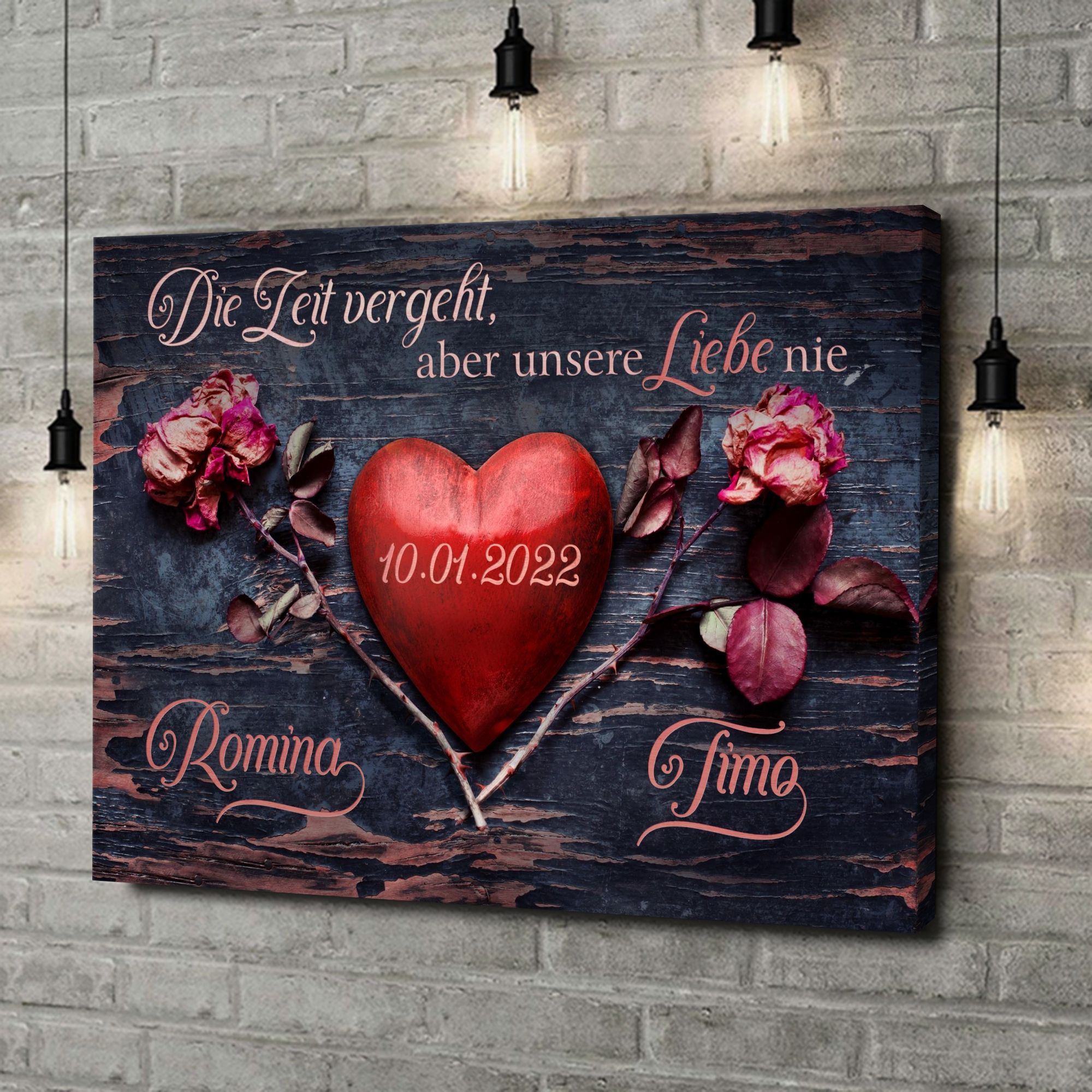 Liebesleinwand als Geschenk Unsere Liebe vergeht nie