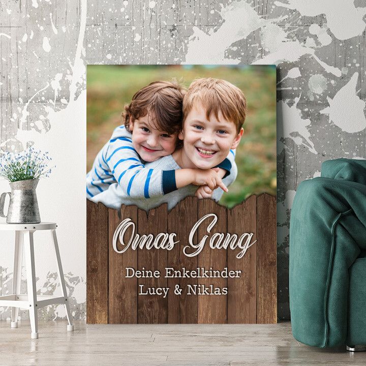Personalisiertes Wandbild Gang von Oma