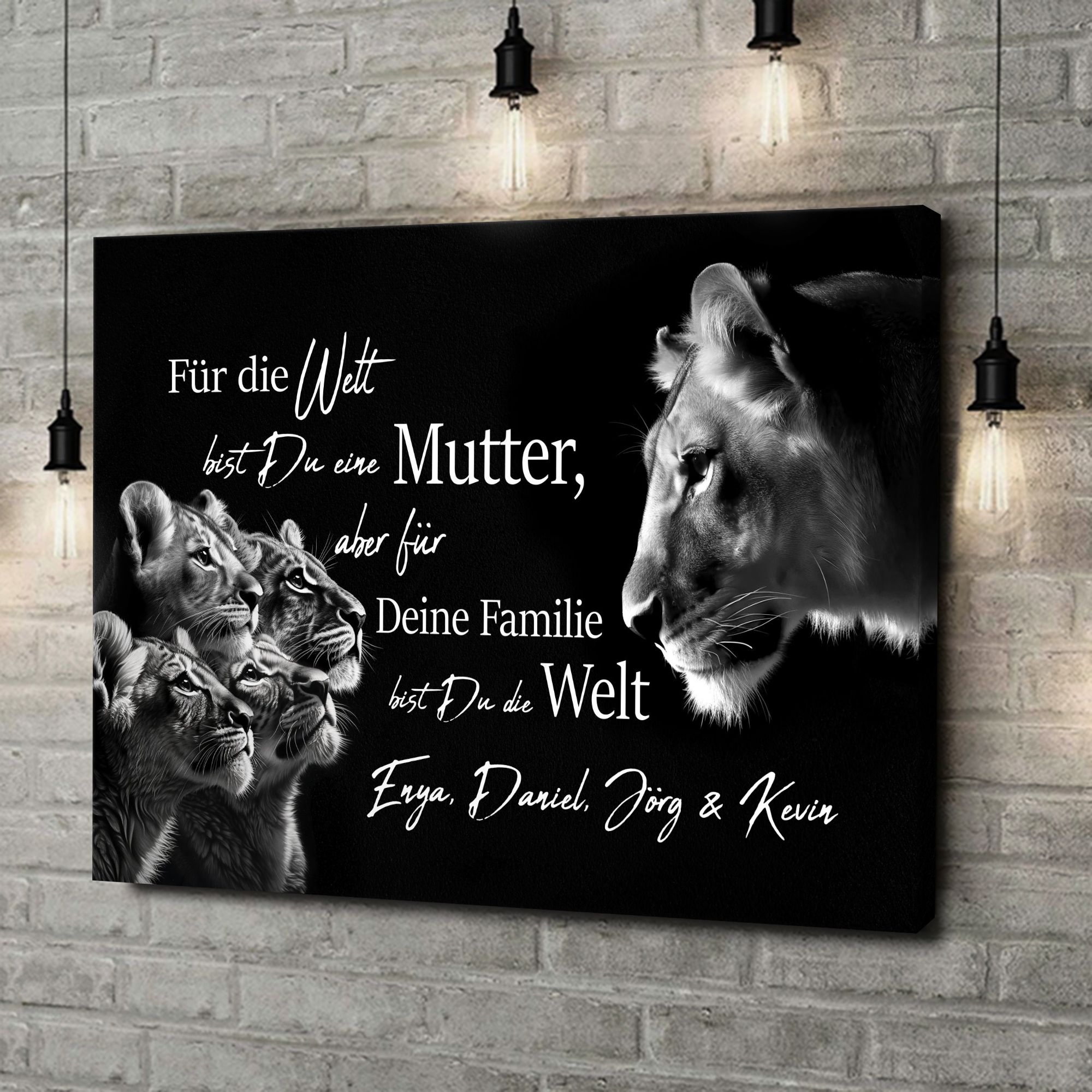 Liebesleinwand als Geschenk Löwenmama