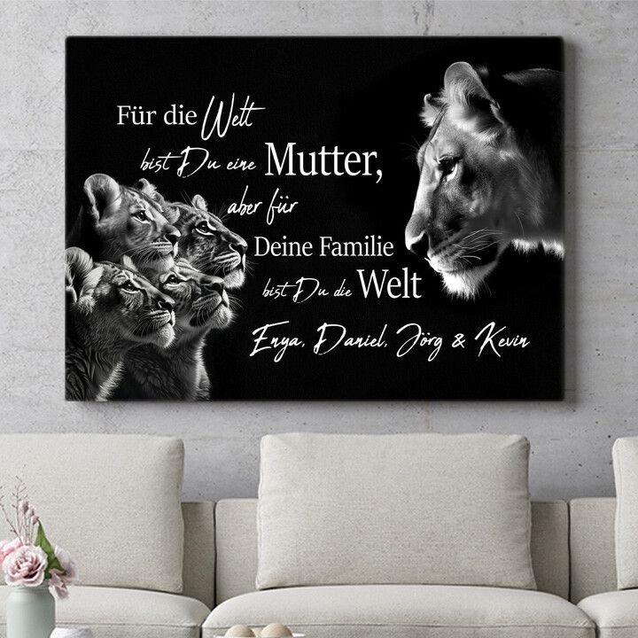 Personalisiertes Wandbild Löwenmama