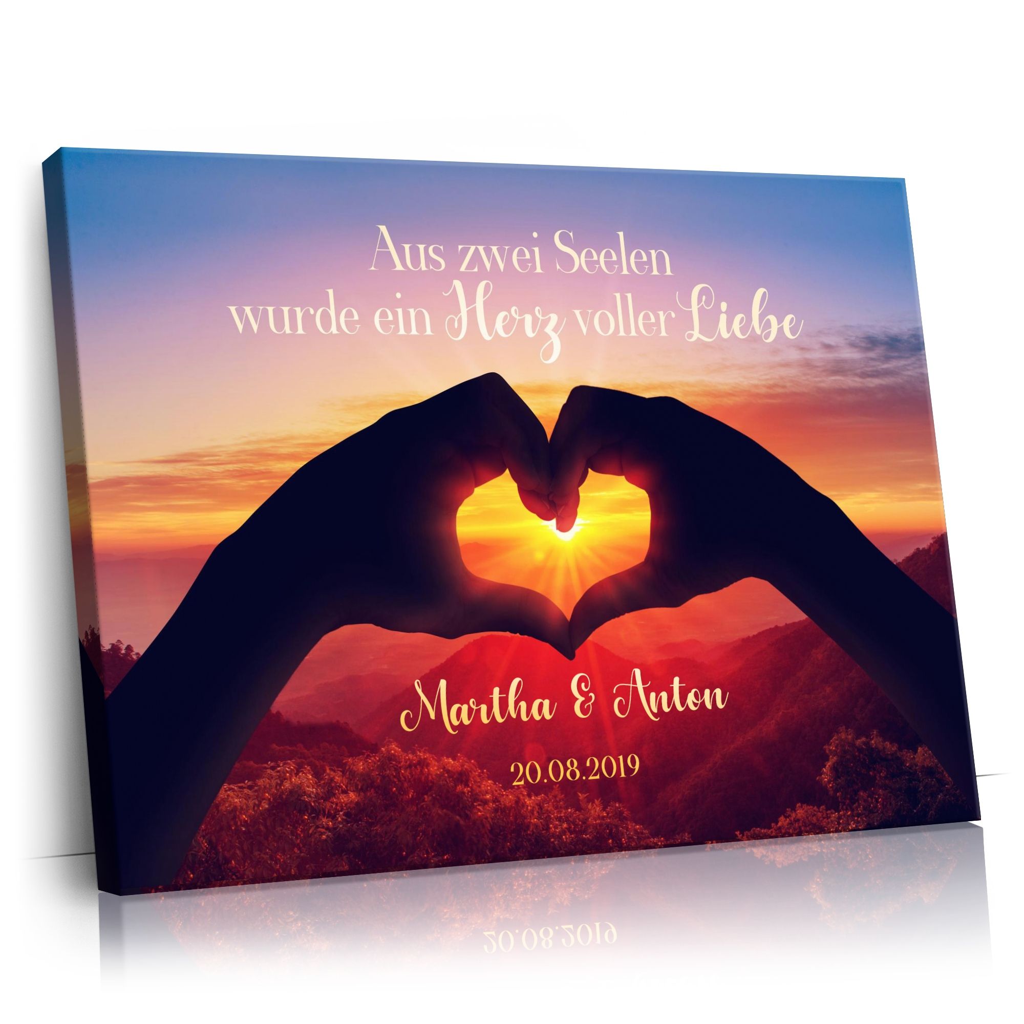 Personalisierbares Geschenk Zwei Seelen werden ein Herz