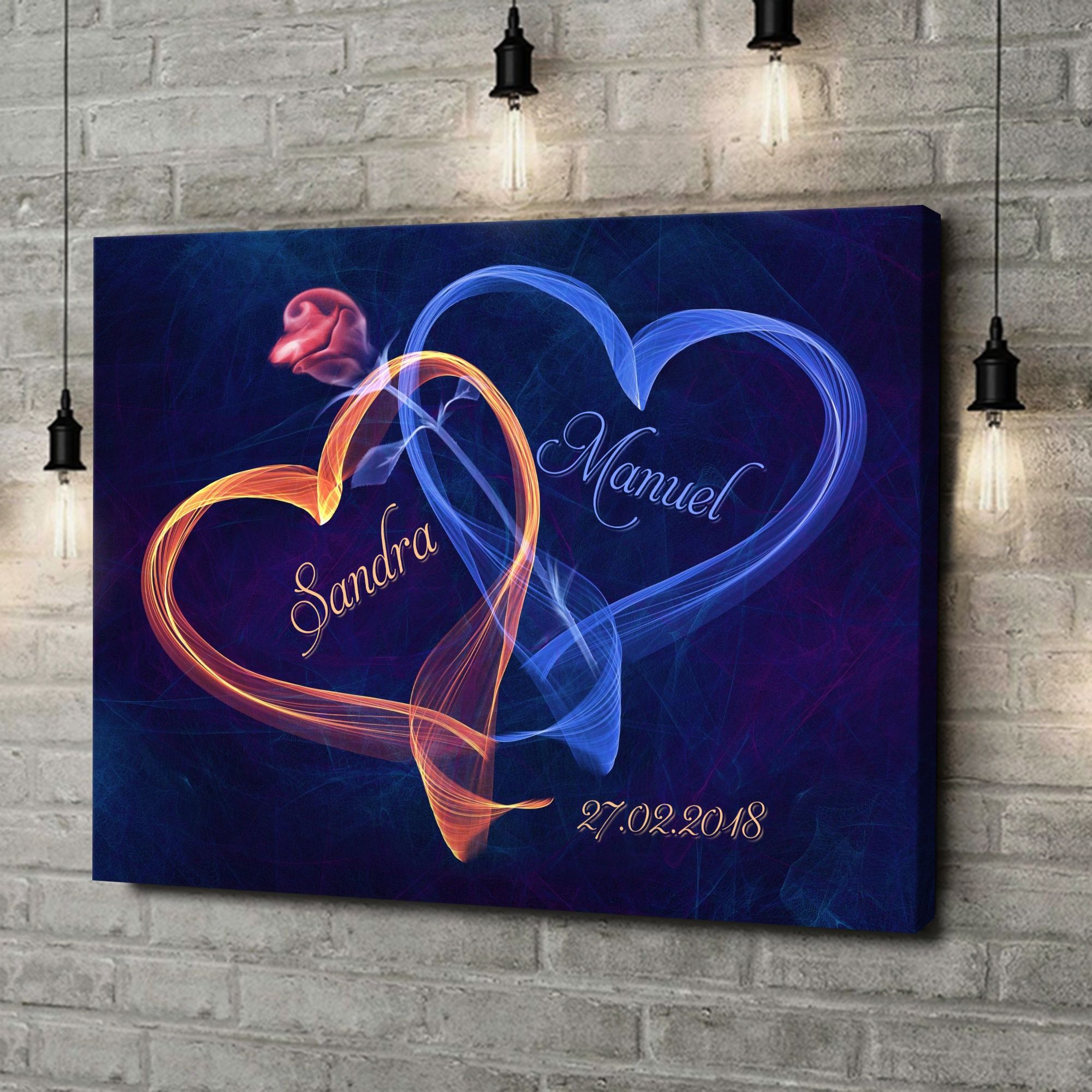 Liebesleinwand als Geschenk Leuchtkraft der Liebe