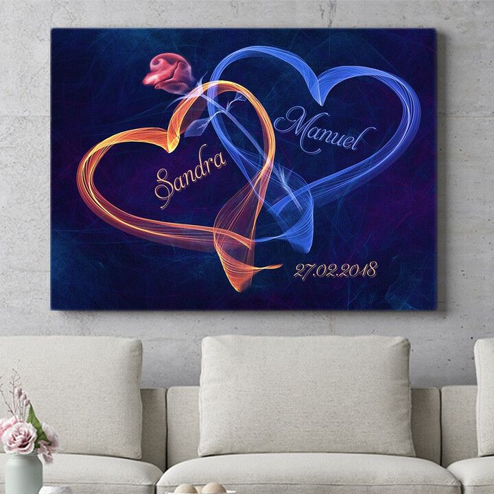 Personalisiertes Wandbild Leuchtkraft der Liebe